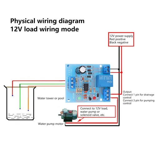Miniatura 3 de Controlador de nivel de agua de 12 V CC Módulo de interruptor automático de sensor de nivel de líquido para sistema de drenaje de llenado de control