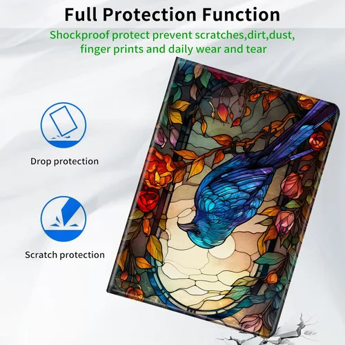 Miniatura 8 de Funda para tablet Kindle Fire 7 2019/2017 lanzamiento 9ª/7ª generación 7 pulgadas, ligera, protectora de piel sintética, cubierta inteligente