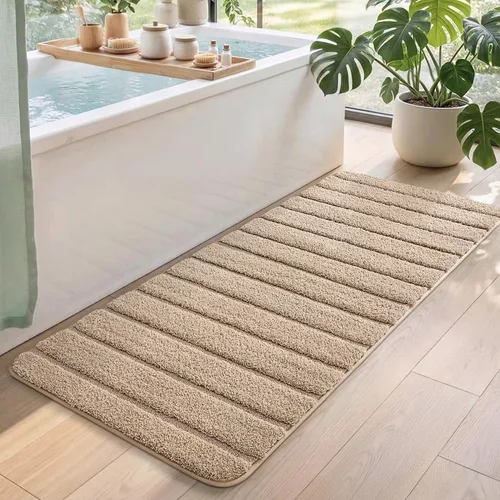 Miniatura 17 de DEXI Tapetes de baño de microfibra absorbente de 17 x 30 pulgadas, secado rápido, lavables con respaldo antideslizante para suelo de ducha