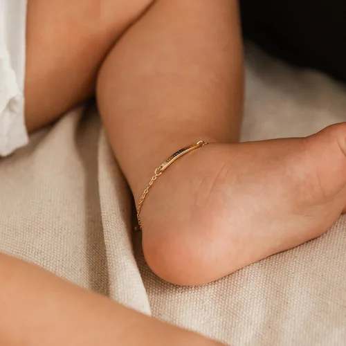 Miniatura 2 de Heart Syndrome Personalized Baby Anklet 16K Plated Gold Rose Gold Silver Customized Kids Birthday Unique Gift New Born to Teen Kids Personalized gift