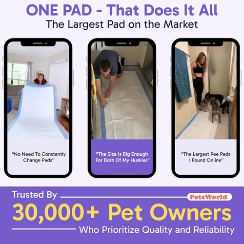 Miniatura 6 de PETSWORLD Almohadillas para orinar de perro de gran tamaño (40 x 99 pulgadas), almohadillas gigantes 4XL para entrenamiento de cachorros