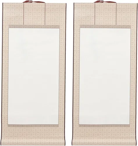 EXCEART 2 piezas de papel Xuan de arroz en blanco con husillos Papel de caligrafía china 2024 Año Nuevo Chunlian Duilian Pintura Hoja de práctica
