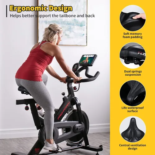Miniatura 3 de DAWAY C50 - Asiento de bicicleta cómodo de gran tamaño, repuesto extra ancho con cojín de espuma viscoelástica para hombres y mujeres, cómodo