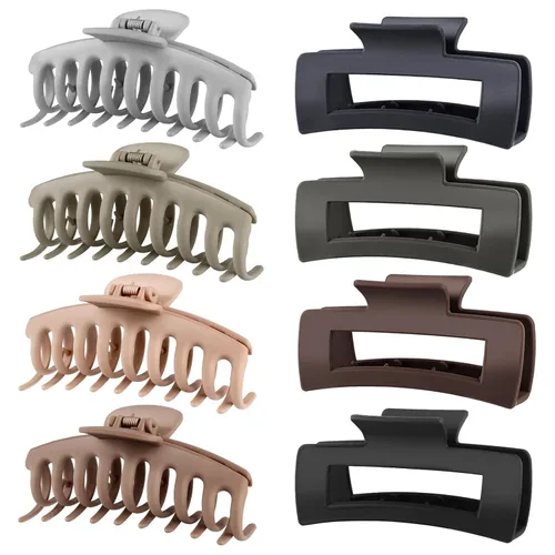 Miniatura 12 de TOCESS Paquete de 8 pinzas grandes para el cabello para mujer, pinzas grandes para cabello fino y grueso, rizado, agarre fuerte de los años 90, 4.33