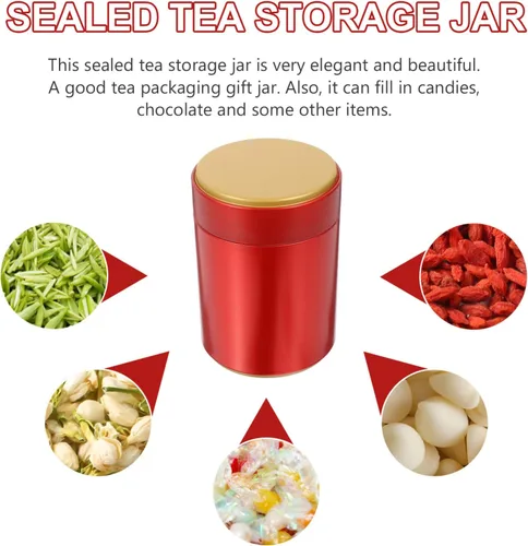 Miniatura 2 de Hemoton Latas de té para café, té, azúcar, lata de té con tapas herméticas, recipiente para suelto y bolsas para almacenamiento de azúcar de café