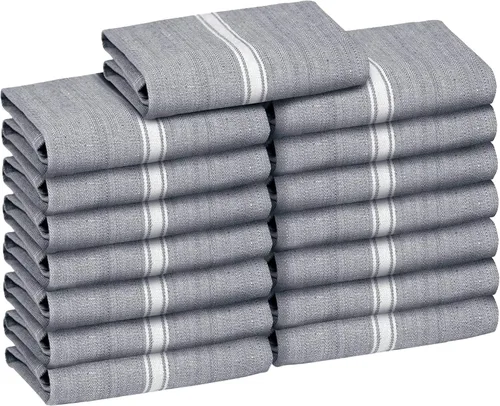 Zeppoli - Trapos de cocina, de algodón, para cocina o limpieza, reusables, súper absorbentes, lavables a máquina, para chefs, paquete de 15 gris