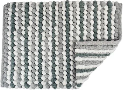 Miniatura 5 de DII Tapete de baño de felpilla ultra suave, alfombra de baño de palomitas de maíz, 17 x 24 pulgadas, rayas grises