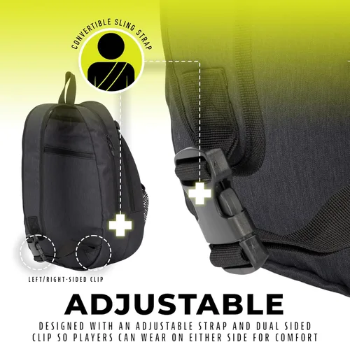 Miniatura 3 de Franklin Sports Padel Bag - Men's + Women's Paddle Tennis Padel Sling Bag Backpack - Adjustable Size Equipment Bag for Padel + Paddle Tennis Gris