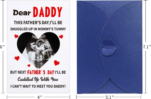Miniatura 6 de WaaHome Tarjeta del primer día del padre para nuevo papá, de bebé, hija, hijo, divertida tarjeta de regalo para el primer día del padre para primera