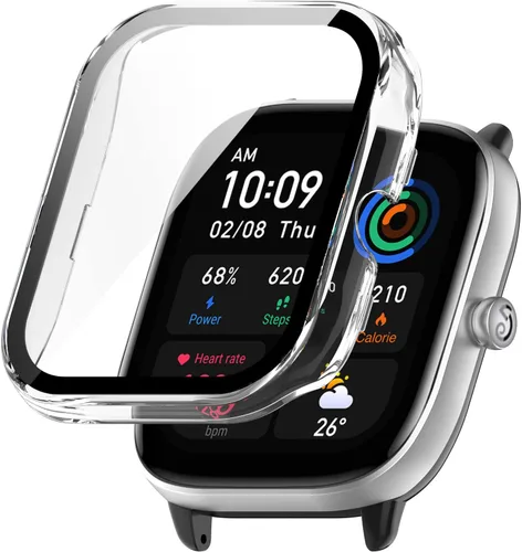 Miniatura 2 de Lamshaw Funda compatible con Amazfit GTS 4 Mini, carcasa protectora de policarbonato duro con protector de pantalla de vidrio templado compatible