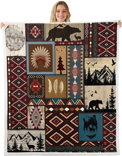 Miniatura 23 de Erosebridal Manta de forro polar de piel de vaca con estampado de leopardo marrón, manta occidental de 50 x 60 pulgadas, manta con estampado de vaca