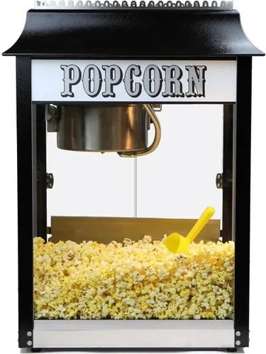 Miniatura 2 de Paragon Máquina de palomitas de maíz estilo 1911 de 8 onzas negras y cromadas para concesionarios profesionales que requieren equipo de palomitas