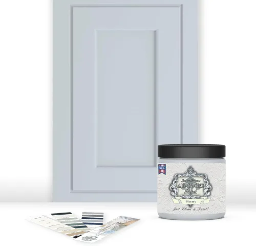 Miniatura 48 de Pintura TODO EN UNO, Abbey (gris cálido), Muestra de 8oz - Pintura duradera para gabinetes y muebles. Imprimación y capa superior incorporadas,