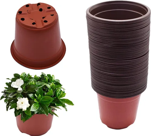 Miniatura 11 de 100 macetas de plástico para vivero, macetas de plástico reutilizables para suculentas, plántulas, esquejes, trasplante, plántulas con agujeros