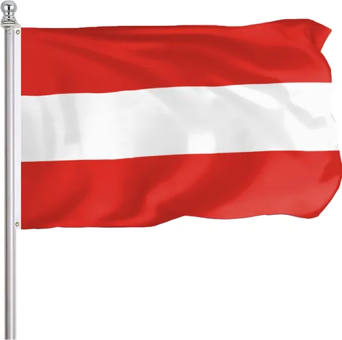 Bandera austriaca de 3 x 5 pies para exteriores, colores vibrantes, resistentes a la decoloración, banderas de Austria de poliéster de doble