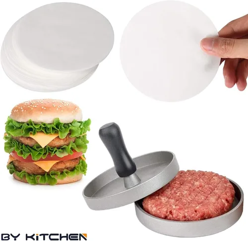 Miniatura 3 de Hojas de papel para hamburguesas redondas de 4/4.5 pulgadas para prensa de hamburguesas, 200 piezas de 4.5 pulgadas de papel pergamino redondo/hoja