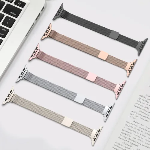 Miniatura 7 de Correa de repuesto CTYBB para Apple Watch Series SE 7, 6, 5, 4, 3, 2, 1, medidas 1.49, 1.57, 1.61, 1.65, 1.73 y 1.77 pulgadas, acero inoxidable