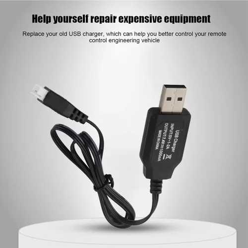 Miniatura 2 de Cable de carga RC, cable de carga USB de metal duradero para camiones a escala 1:12 y vehículos de construcción para aficionados, entusiastas