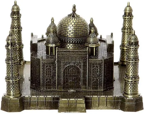 PROW® Estatua de arte indio de metal 3D Taj Mahal, modelo de construcción para decoración de escritorio, decoración de pasteles, regalos, fiesta,
