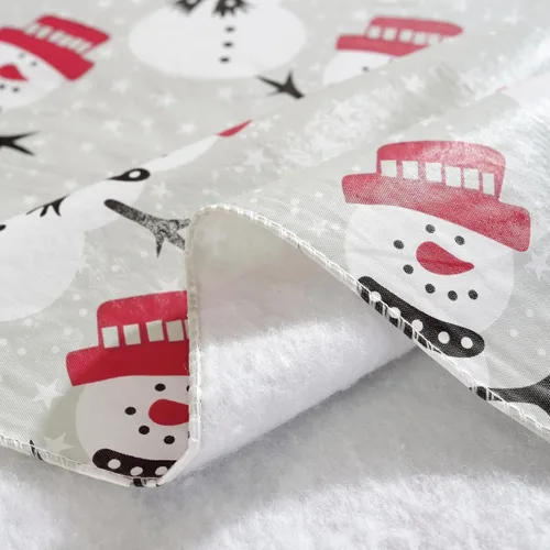 Miniatura 5 de Mantel de vinilo de muñeco de nieve blanco navideño con reverso de franela, mantel rectangular de PVC, manteles impermeables de Navidad