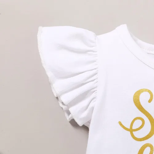 Miniatura 5 de YOUNGER TREE Traje de bebé niña de primer cumpleaños con estampado de abejorro de abejorro, mameluco corto con diadema de verano con mangas