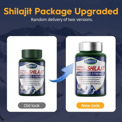 Miniatura 8 de Himalayan Shilajit Cápsulas equilibran las hormonas, aumentan la inmunidad, mejoran la vitalidad y la memoria, suplemento de alta potencia