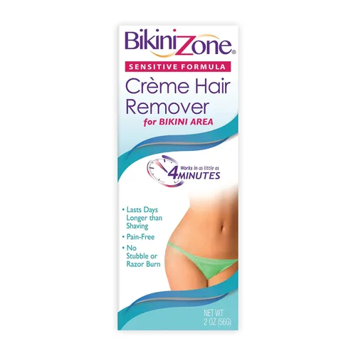 Bikini Zone Removedor de vello en crema – Depilación instantánea para mujeres – Crema depilatoria para pieles sensibles y áreas delicadas – Dura más