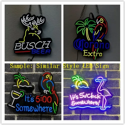 Miniatura 8 de Queen Sense 10 "Vivid Miamis Sports Team Dolphin LED Sign Light Lámpara Linda Decoración de pared de neón brillante A110MDLV2NLED