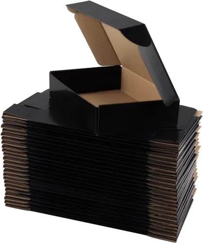 Miniatura 29 de Hoikwo Paquete de 40 cajas de envío de 4 x 4 x 2 para pequeñas empresas, cajas de cartón de embalaje negras, caja de embalaje de correo móvil