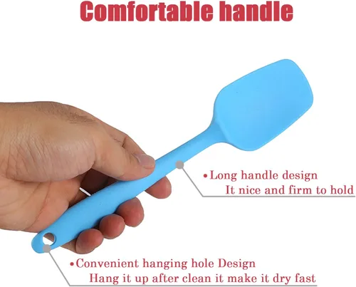 Miniatura 4 de Juego de espátulas de silicona, espátula de cuchara de goma para hornear, utensilio de cocina resistente al calor, cuchara de silicona flexible