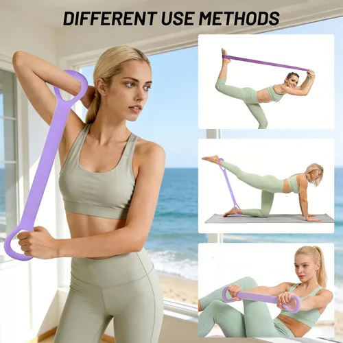 Miniatura 5 de Figura 8 bandas de ejercicio, banda de resistencia de 8 formas, juego de 3 bandas de resistencia para brazos con asas para entrenamiento, brazo