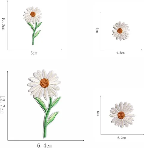 Miniatura 2 de 39 parches bordados de flores para planchar con diseño de margaritas y mariposas, parches de costura para bolsas de coagulación, gorras, sombreros