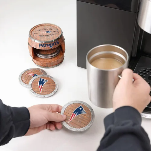 Miniatura 3 de FOCO NFL Team Logo 5-Pack Barrel Beverage Drink Coaster Set