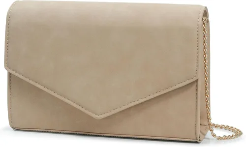 Miniatura 8 de HOXIS Bolso de hombro minimalista con cadena de embrague de noche para mujer, bolso de gamuza de cuero sintético