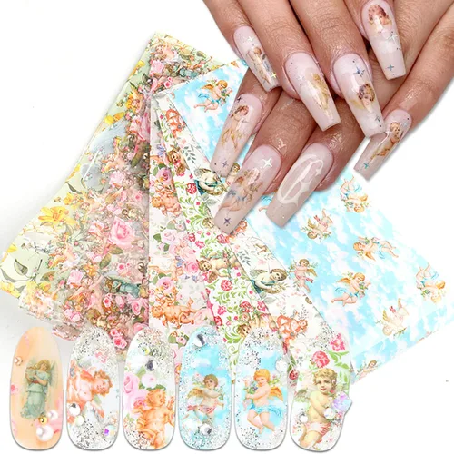 Miniatura 44 de Calcomanías de arte de uñas para el día de San Valentín, calcomanías de transferencia de arte de uñas, suministros de uñas, labios rosas, corazón
