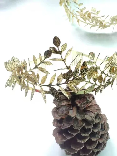 Miniatura 3 de Diadema de corona de hojas doradas para novia, tiara nupcial, diadema para boda, graduación, festival, dama de honor, accesorios para el cabello