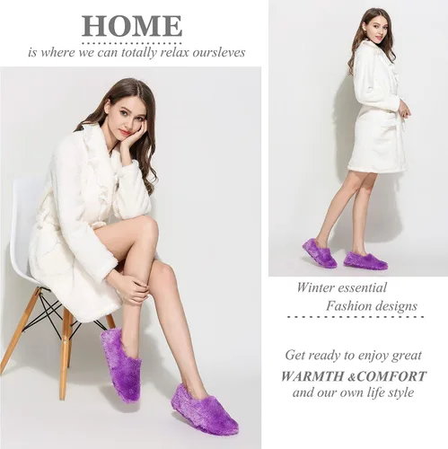 Miniatura 7 de Onmygogo Pantuflas peludas de invierno para mujer