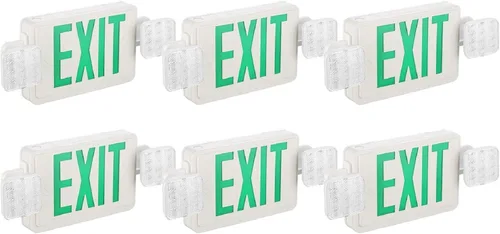Miniatura 13 de SPECTSUN - Paquete de 8 luces LED de salida de emergencia con batería de respaldo, luces de salida de emergencia con cable comercial estándar de EE.
