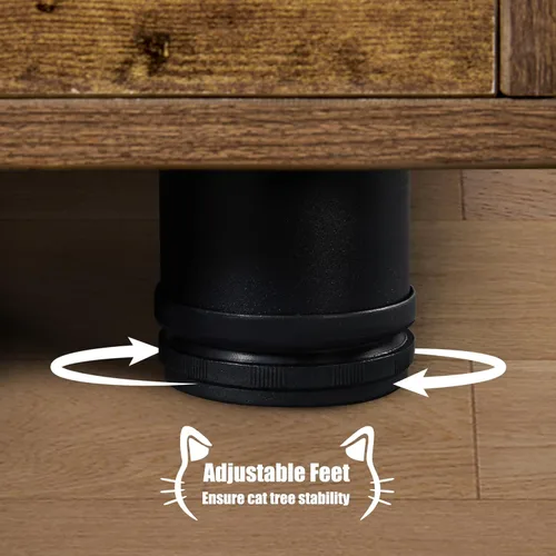 Miniatura 6 de Yaheetech Árbol para gatos, torre para gatos de 53 pulgadas con caja de arena de madera, casa para gatos 2 en 1 con condominio, postes rascadores