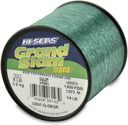 Miniatura 10 de HI-SEAS Línea de pesca de monofilamento Grand Slam - Fuerte y resistente a la abrasión en transparente, rosa, verde, azul humo, amarillo Azul ahumado