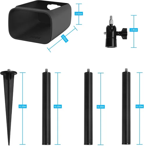 Miniatura 5 de HOLACA Estaca de montaje en poste y cubierta de silicona resistente a la intemperie para Eufy SoloCam S40/S230 solamente, apto para estaca en suelo