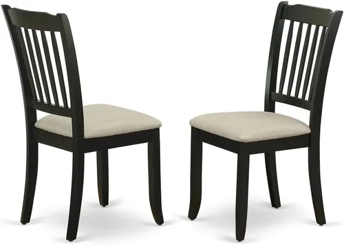 Miniatura 6 de East West Furniture NODA3-BLK-C - Juego de muebles de comedor de 3 piezas contiene una mesa rectangular de madera con hoja de mariposa y 2 sillas