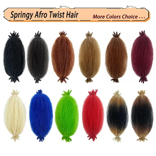 Miniatura 4 de Trenzas de pelo rizado anudadas a crochet estilo afro Marley, 12 pulgadas, pelo pre-separado y trenzado en resorte, trenzas de pelo afro rizado y 4#