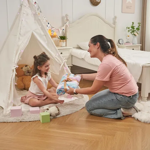 Miniatura 9 de inhand Juguetes de unicornio azul que brillan en la oscuridad para manta, regalos de unicornio para niñas de 1, 2, 3, 4, 5, 6, 7, 8, 9, 10, 11, 12