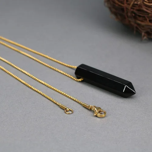 Miniatura 6 de COAI Collar con colgante puntiagudo hexagonal de piedra genuina