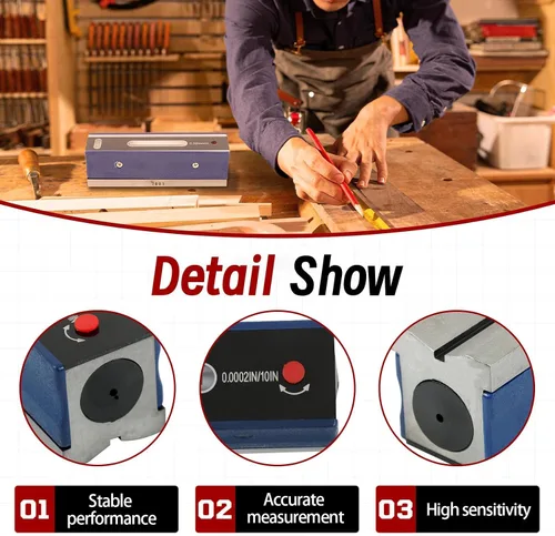 Miniatura 4 de findmall Nivel Profesional Preciso de 6 Pulgadas con Caja, Nivel de Tira de Precisión de 0.0002/10 Pulgadas para Verificar el Trabajo de Maquinistas