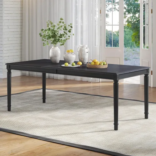 Miniatura 17 de AMERLIFE 79" Farmhouse Dining Table, Rectangular Wood Kitchen & Dining Room Table with Roman Conical Legs, Wood Grain Tabletop, for Kitchen and