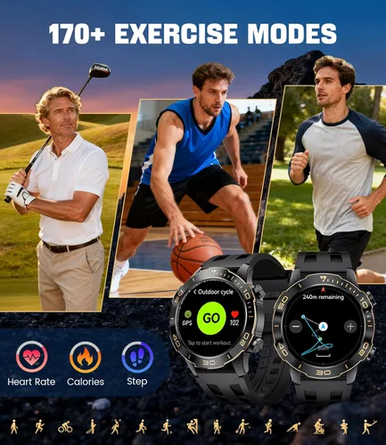 Miniatura 6 de Smart Watches for Men Luxury for Android iPhone/50 Day Battery,Fitness Watch with Heart Rate/Blood Pressure/Sleep Monitor,Men's Smartwatch Amoled