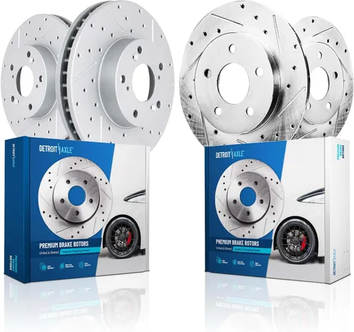Miniatura 46 de Detroit Axle - 4 rotores de freno para Chevrolet Cruze Volt Orlando Verano, rotores de freno de disco perforados y ranurados de repuesto : rotor