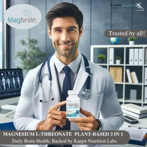 Miniatura 9 de Kappa Nutrition potenciado por Magbrain™ Magnesio L-treonato de origen vegetal, 420 mg de magnesio elemental (3 cápsulas) de 2,253 mg, 120 cápsulas